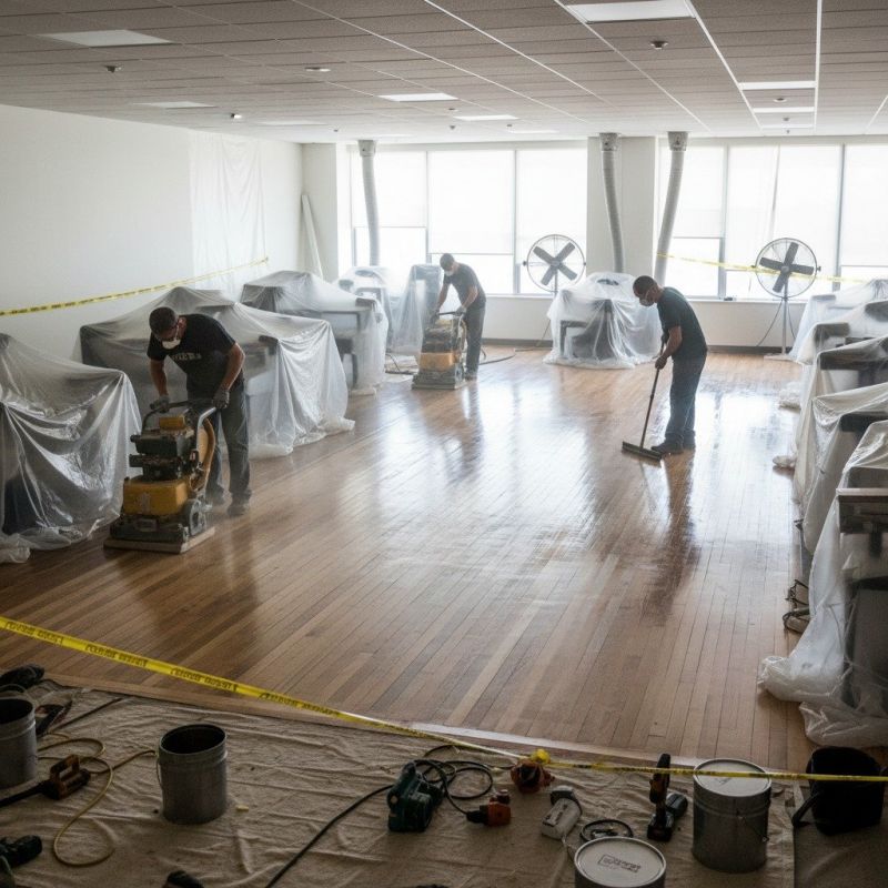 Local Bamboo Floor Refinishing pros at work